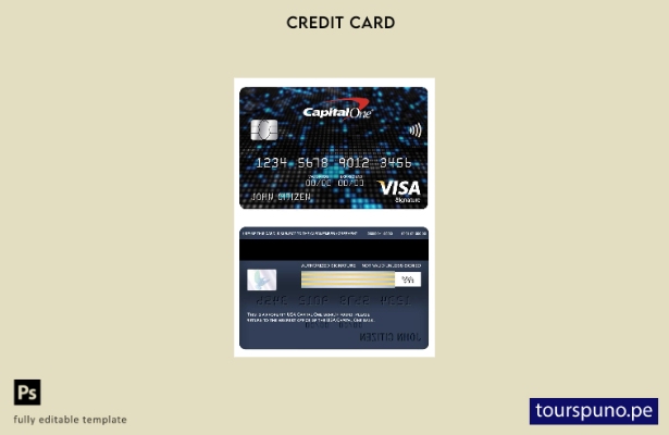 listo para imprimir plantilla de tarjeta de firma de visa bancaria USA Capital O